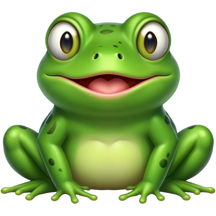 Very cartoony green frog with exaggerated features, big bulging cross-eyes, and long tongue sticking out, silly comic expression emoji