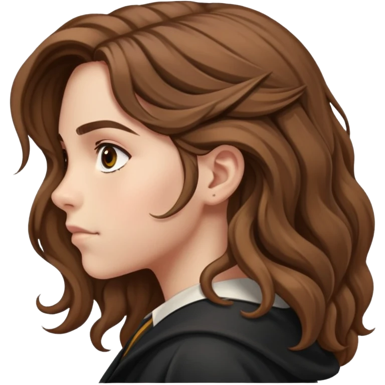 Hermione Granger side profile view with bushy hair emoji