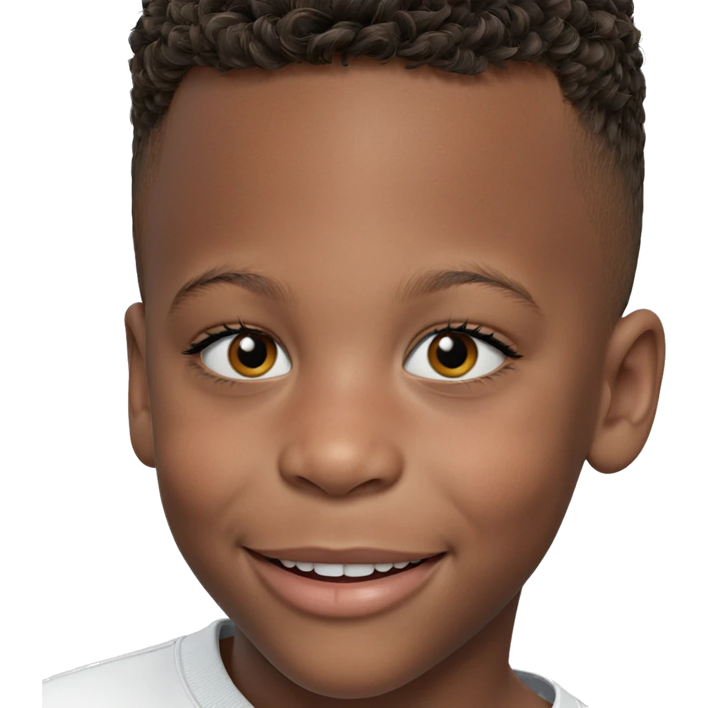smiling boy against white backdrop emoji