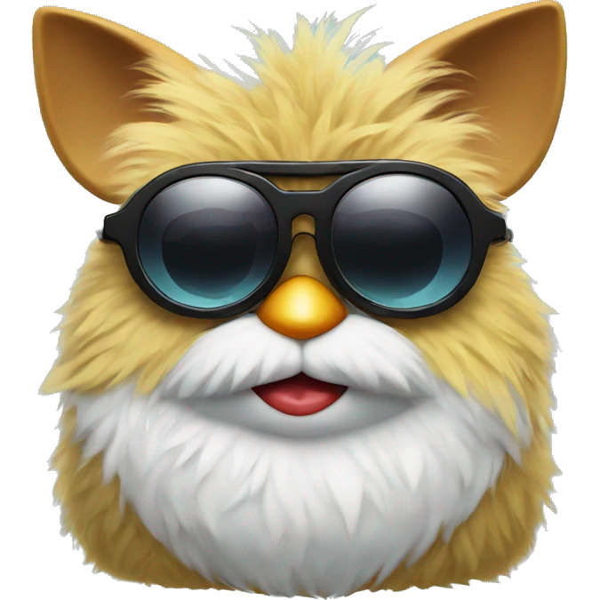 Furby wearing sunglasses emoji