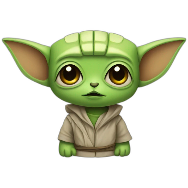 cute robot with yoda ears emoji