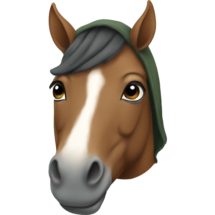 Horse with hoodie emoji