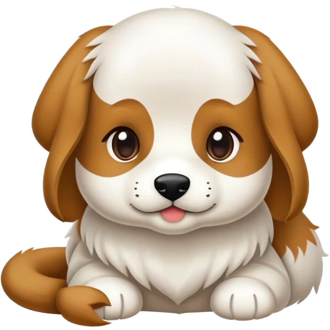 Kahve beyaz cavalyen köpeğe sarılmış beyaz tenli Siyah dalgalı uzun saçlı kız emoji