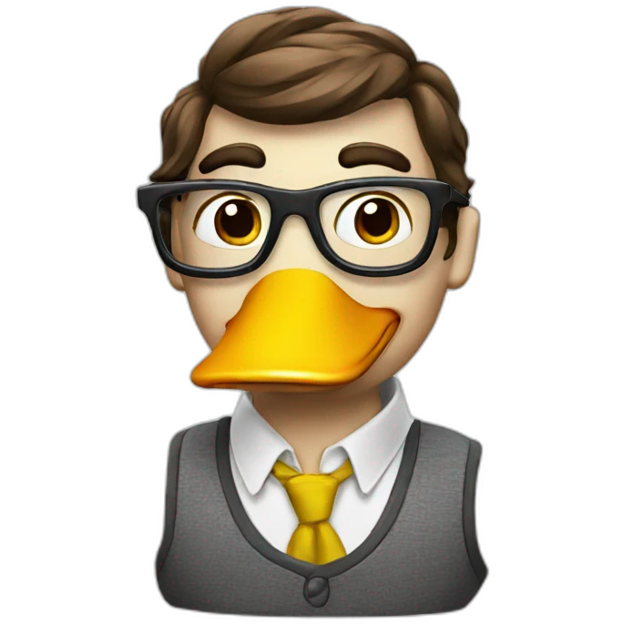 Nerd duck emoji