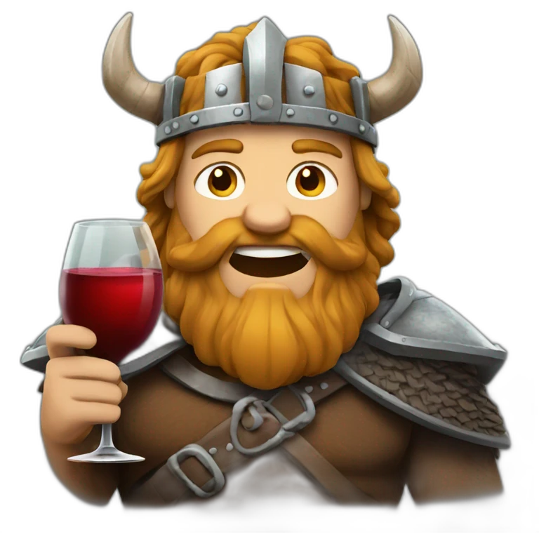 viking king hold wine emoji