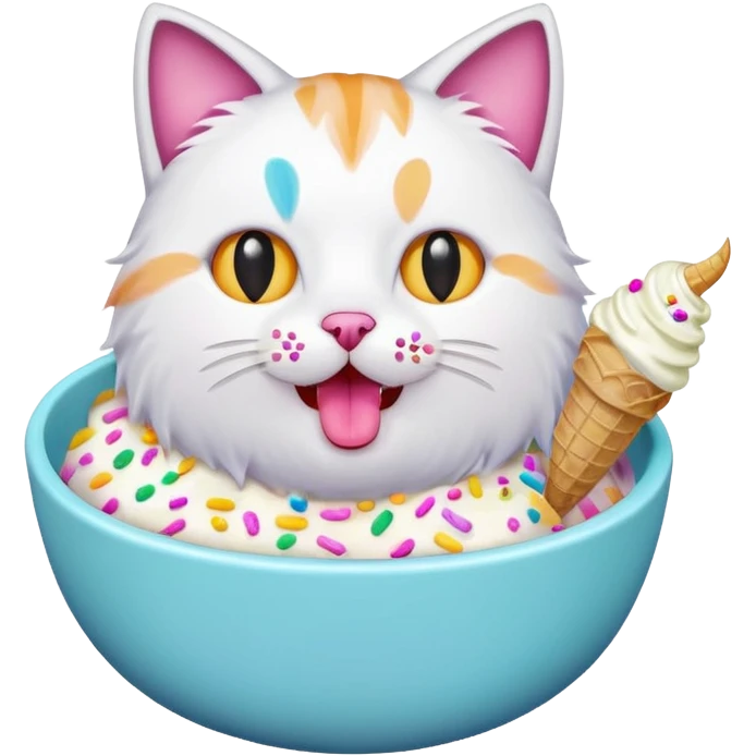 cat icecream in a bowl emoji