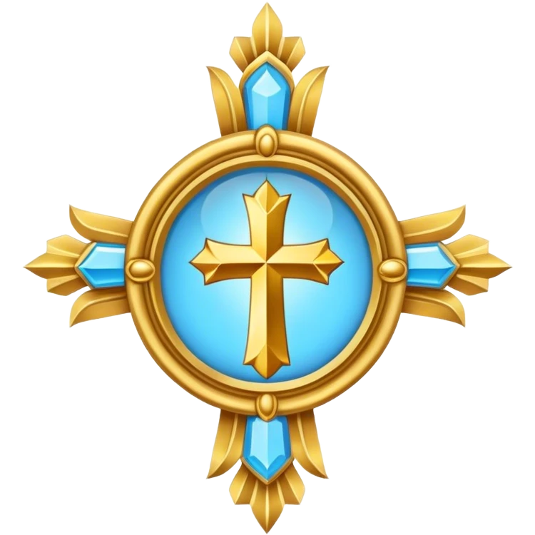 Apostle's emblem with a touch of light blue holy emoji