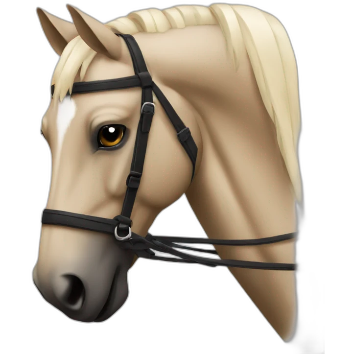 Cheval beige et les crains noirs emoji