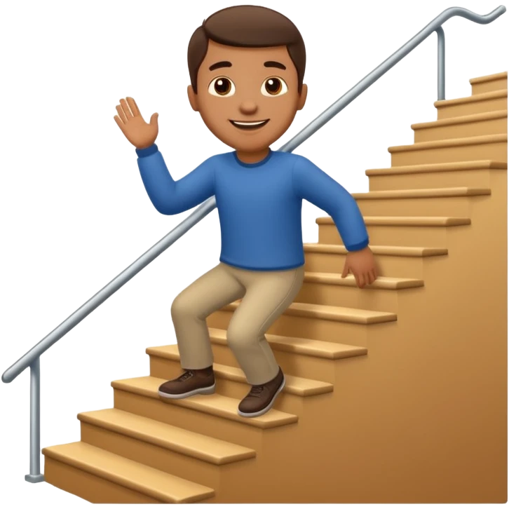 apple style emoji of a man going up stairs emoji