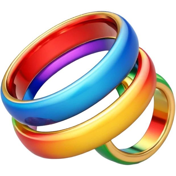 Colorful stacking rings emoji