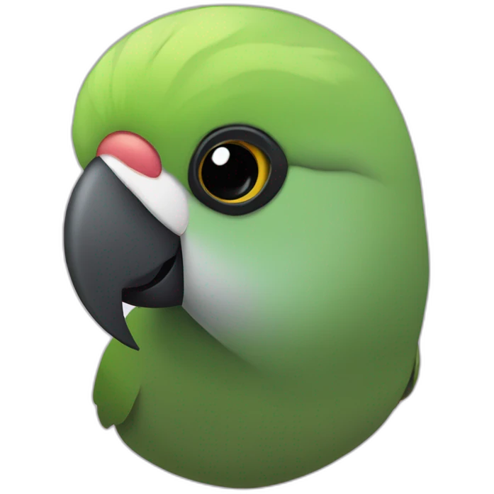 Lovebird masked with black head emoji