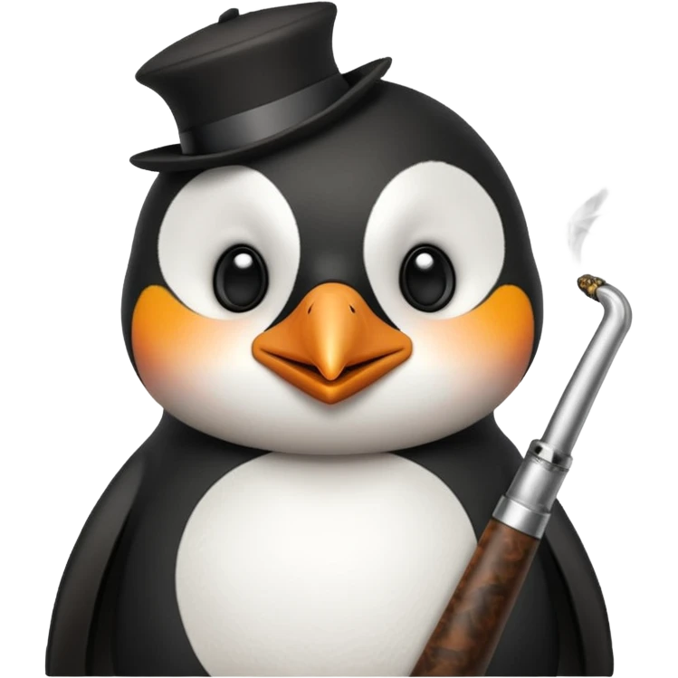 Un pingouin qui fume la pipe emoji