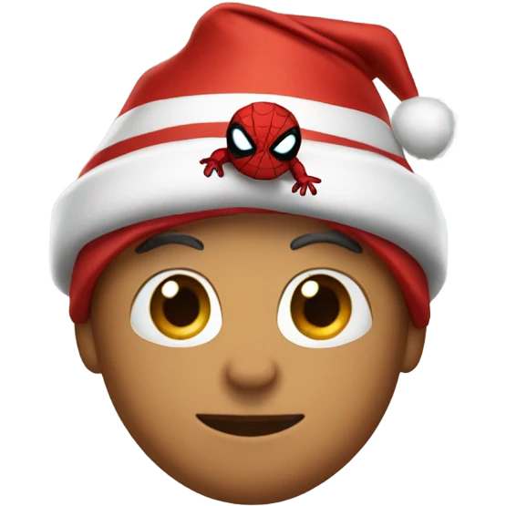 Spiderman with a santa hat emoji