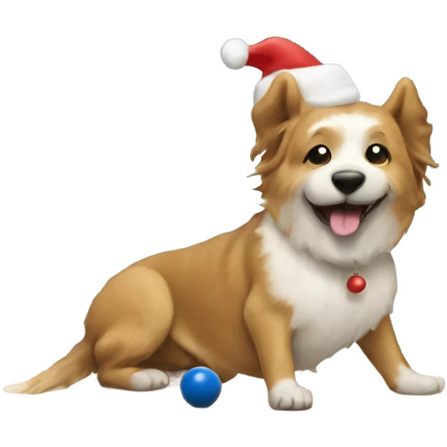 Christmas dogs playing shuffleboard emoji