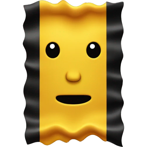 A wavy black and red rectangle with a yellow circle in the middle  emoji