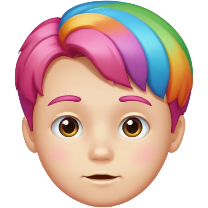 boy with hair looking like candy emoji