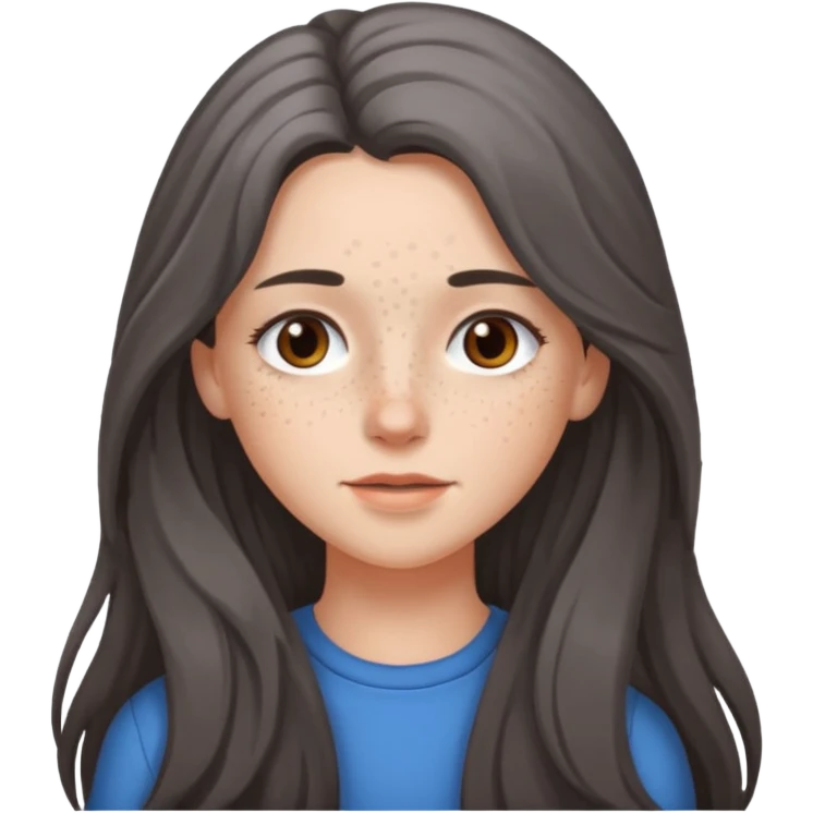 brunette girl long hair with gray hairs emoji