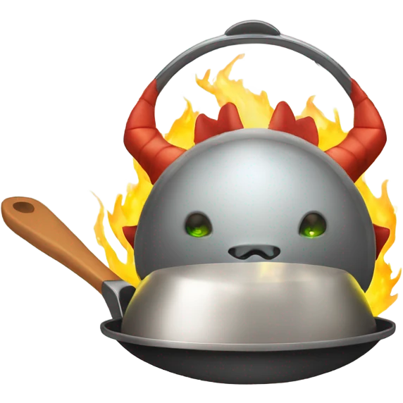dragon with frying pan on head emoji