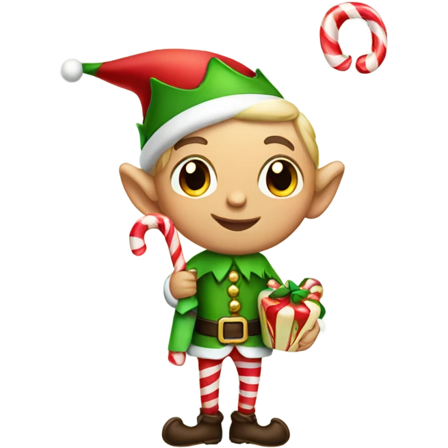Elf holding a candycane  emoji