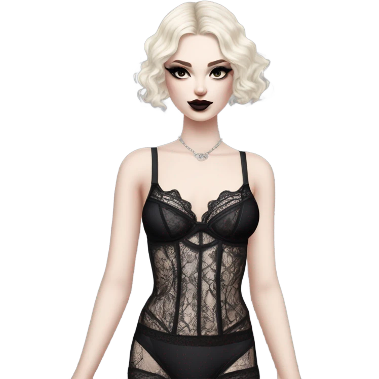 Hyper Realistic Goth victoria secret model emoji