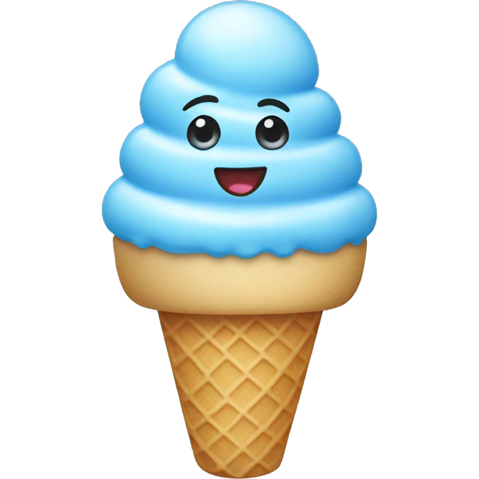 light blue ice cream with blue sprinkles  emoji