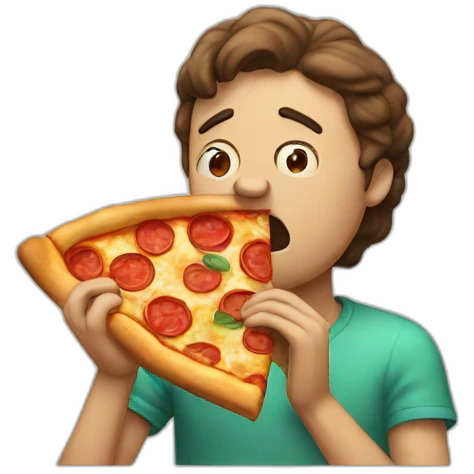 Somebody sad eating a pizza emoji