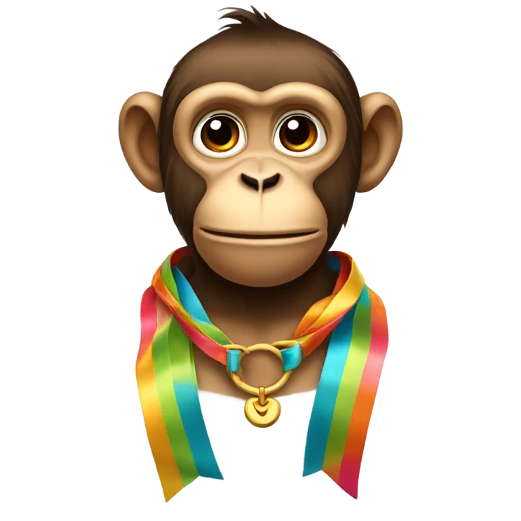 Monkey wearing bow emoji
