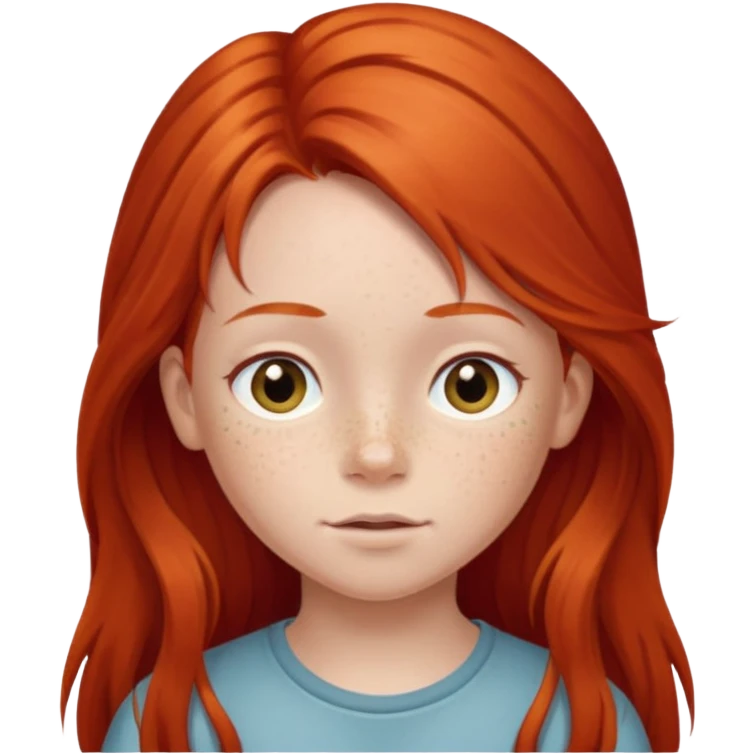 red long hair child emoji