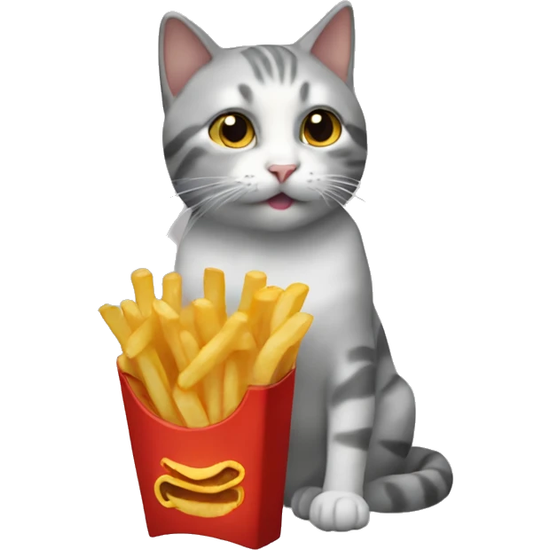 Cat eating french fries  emoji