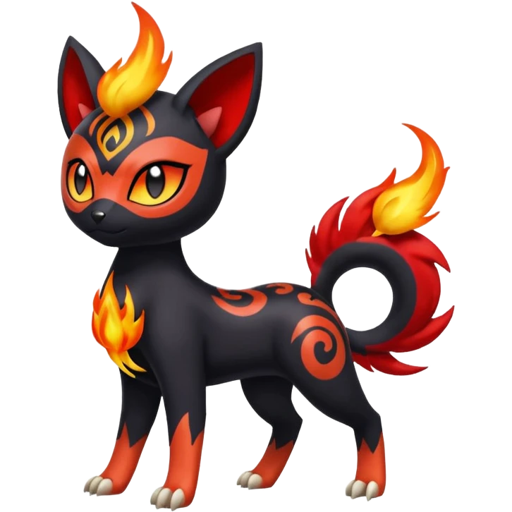 Colorful Meloetta-Litten-Darkrai-Pokémon-Fakémon-fusion-hybrid-creature emoji