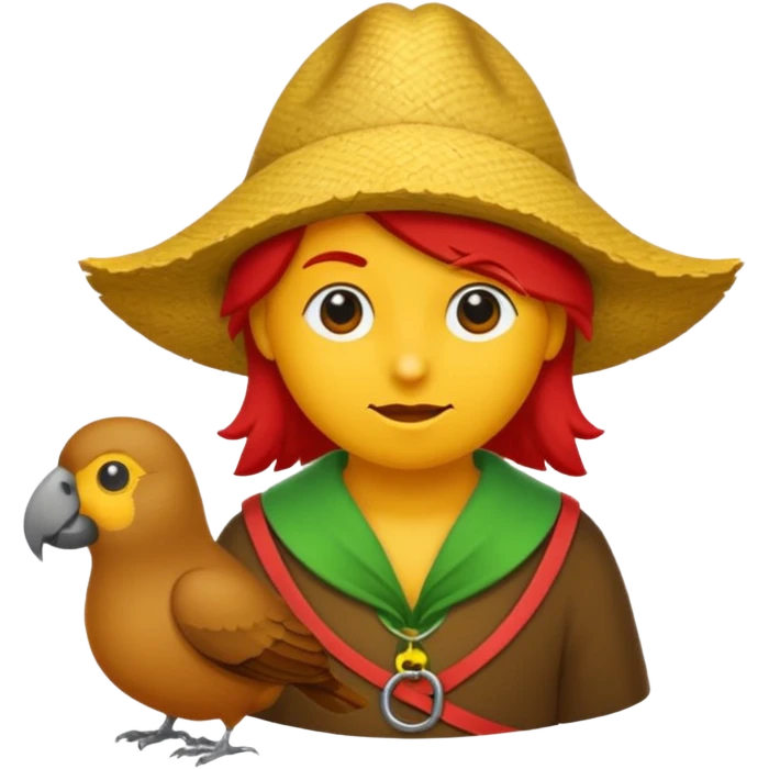 maak een pirate die en papegaai op zijn schouder heeft emoji