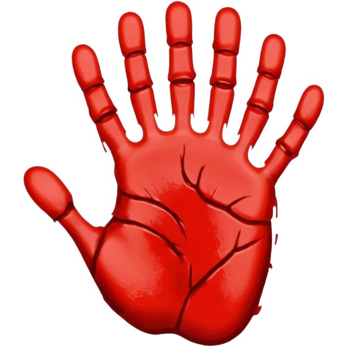 Red handprint emoji