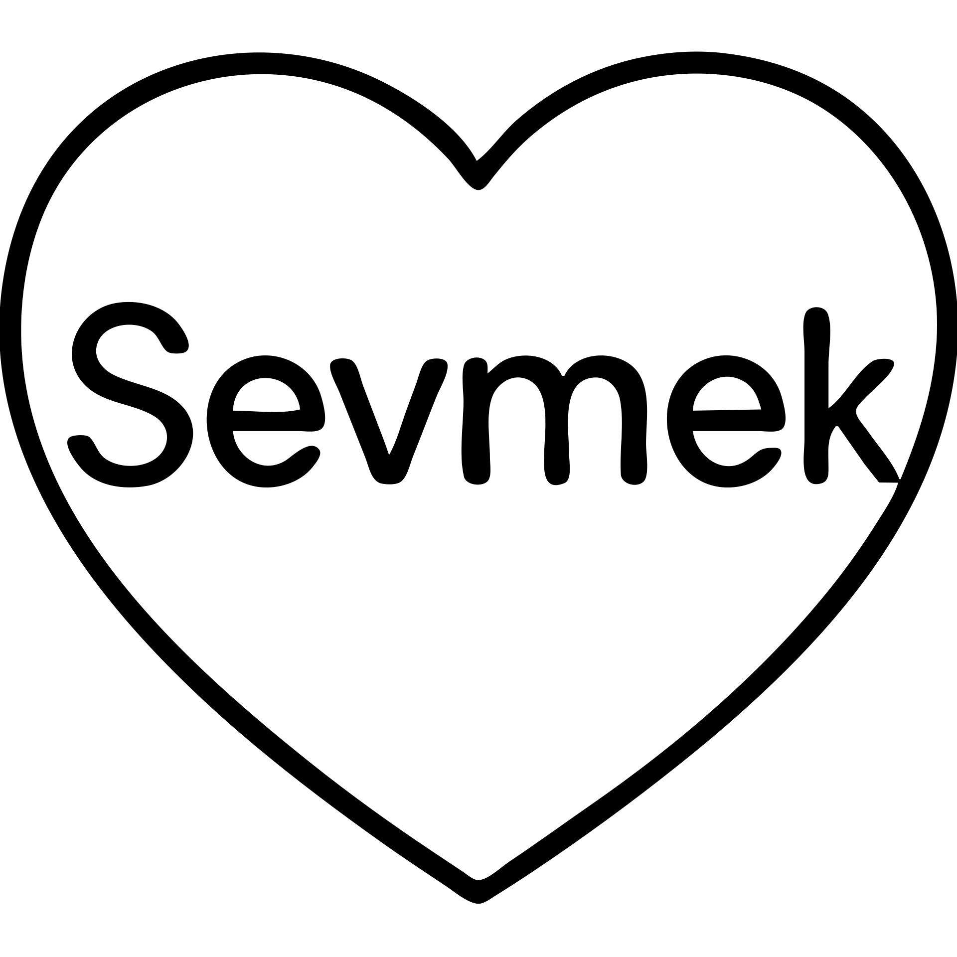 A simple outlined icon with the word "Sevmek" integrated into a heart or love design emoji