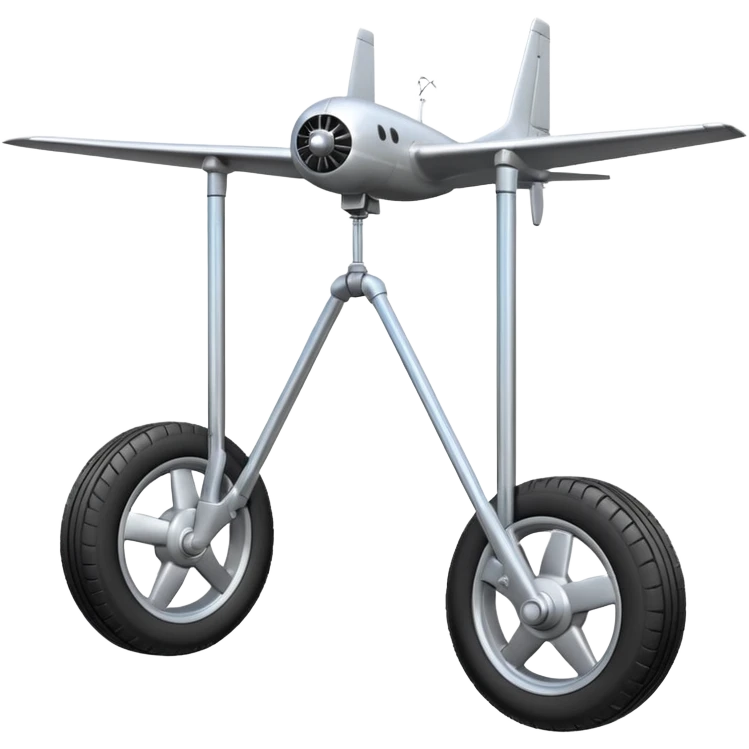 Emoji-style aircraft landing gear with a single wheel and strut, simplified design, clean lines, cartoon-like, isolated on white background, minimal shading emoji