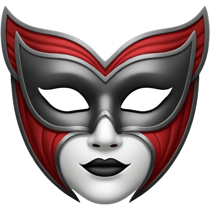 Create this emoji : 🎭 but in White and black and gray emoji