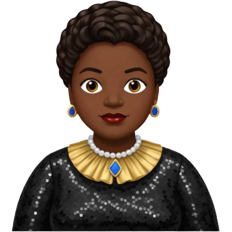 Mary McLeod Bethune with dark brown hair, black sequin outfit  emoji