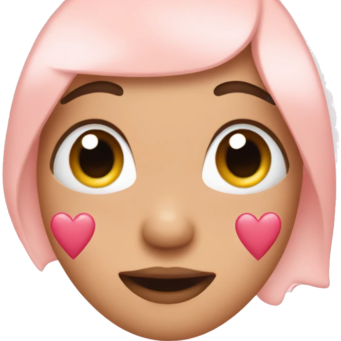 Blush face with hearts  emoji