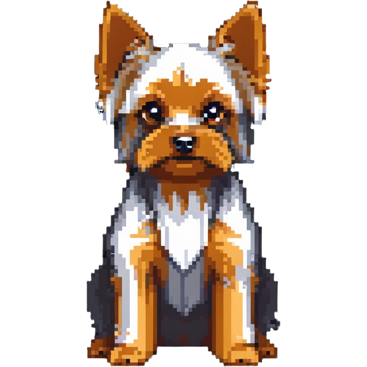 yorkshire terrier dog with small body, pointed ears, and silky fur emoji