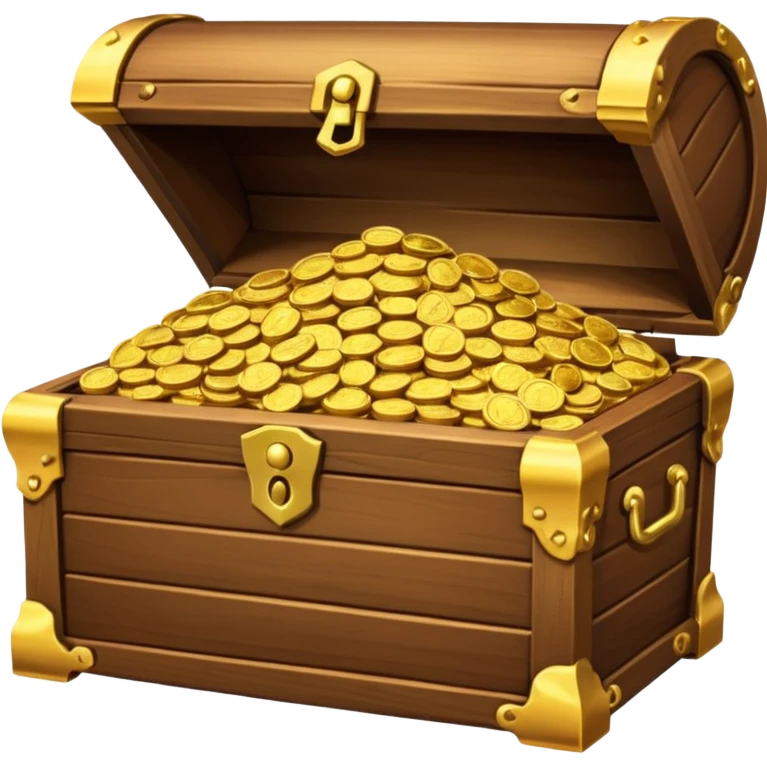 ["Wooden chest overflowing with gold coins."] emoji