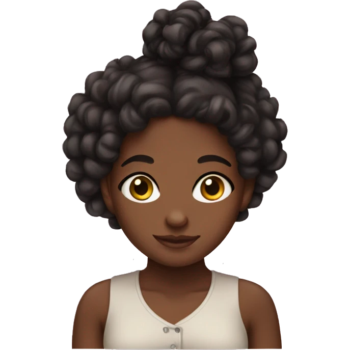 Black girl with curly buns emoji