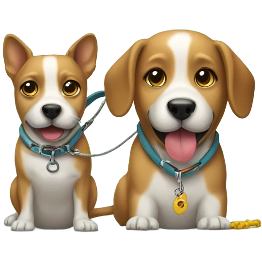 Dog walking a dog emoji