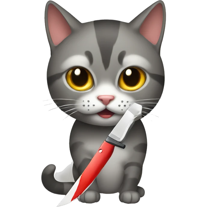 Cat with knife emoji