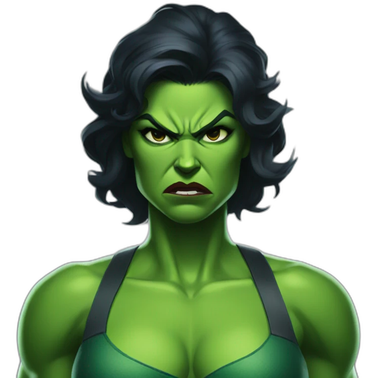 angry she-hulk wearing emoji