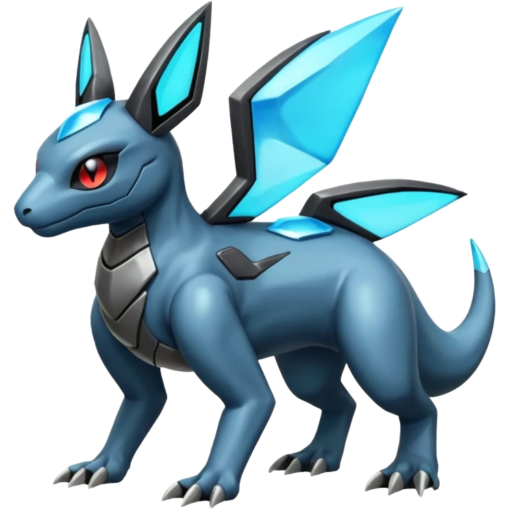 Shiny Futuristic Dusclops-Dusknoir-Salandit-Glaceon-Fakémon-hybrid-creature (full body)  emoji