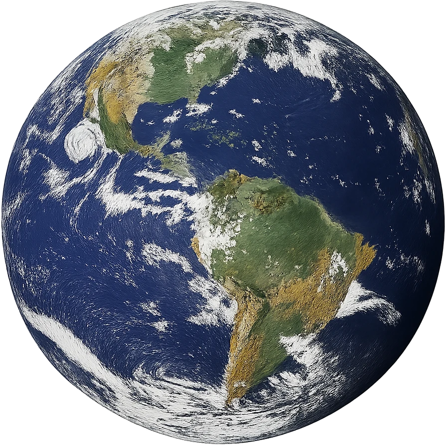 realistic planet earth sphere, no background emoji