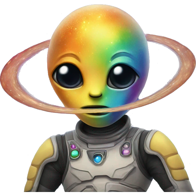 Colorful galaxy with alien emoji
