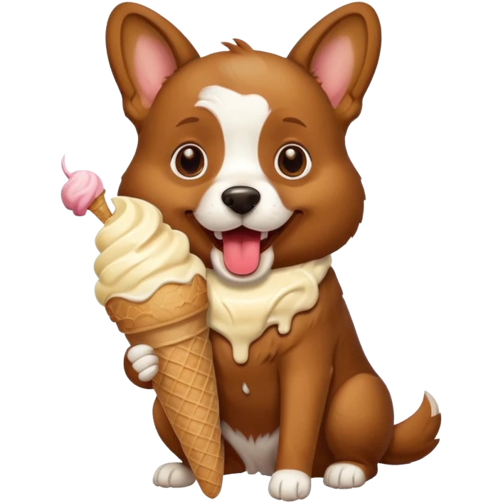 dog eating icecream emoji