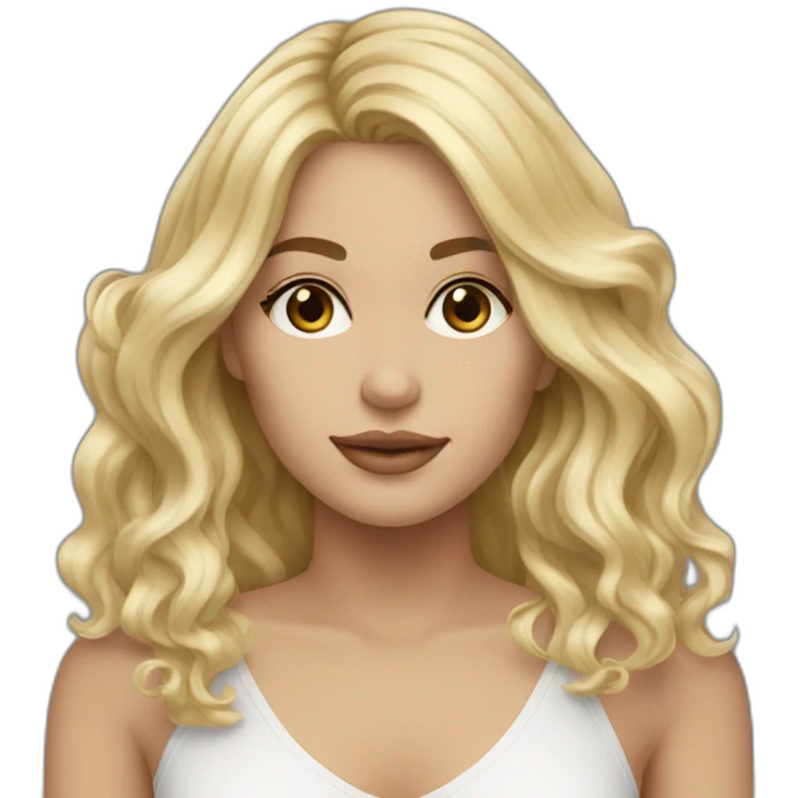 white, female, medium length blonde hair beach waves emoji