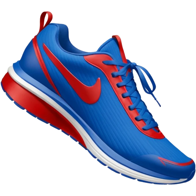  blue upper inspired by Sonic’s fur, with red accents that reference his classic shoes. . The silhouette is sporty and lightweight, suggesting speed, often with streamlined panels and a low-to-mid cut.Should have speed wind behind emoji