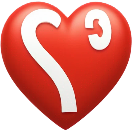 Red heart with the letter S is the middle of the heart  emoji